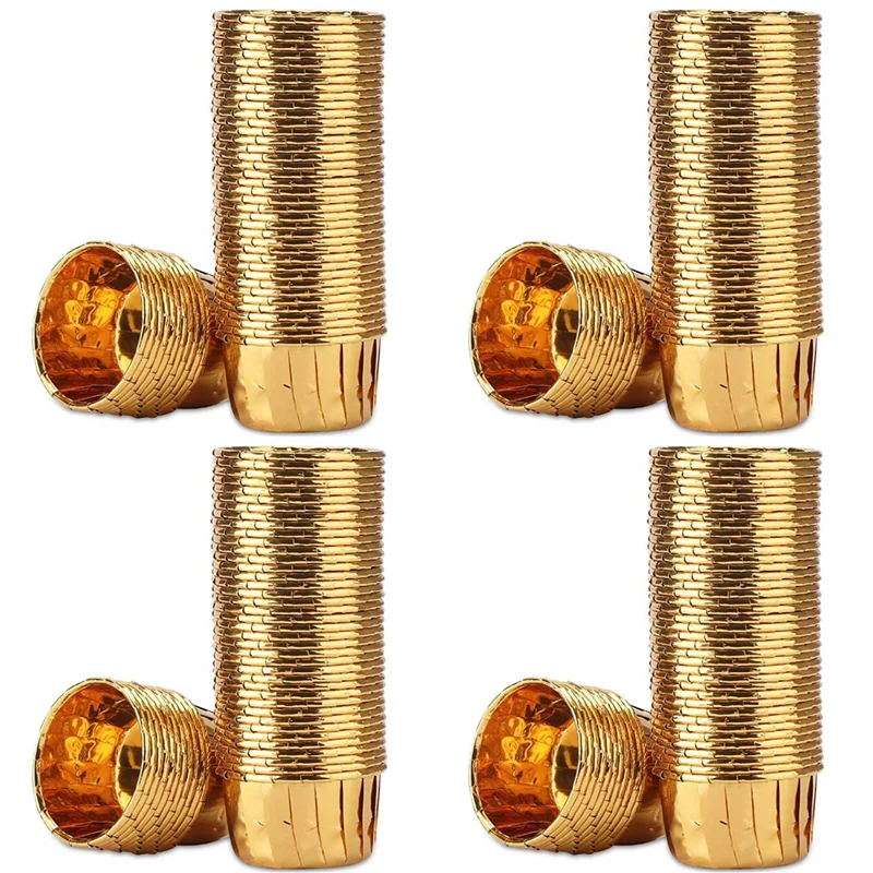 

LNHF 200 шт., чашки для кексов из алюминиевой фольги, одноразовые вкладыши для кексов, чашки для выпечки, алюминиевые формы для кексов, держатели Ramekin, золото