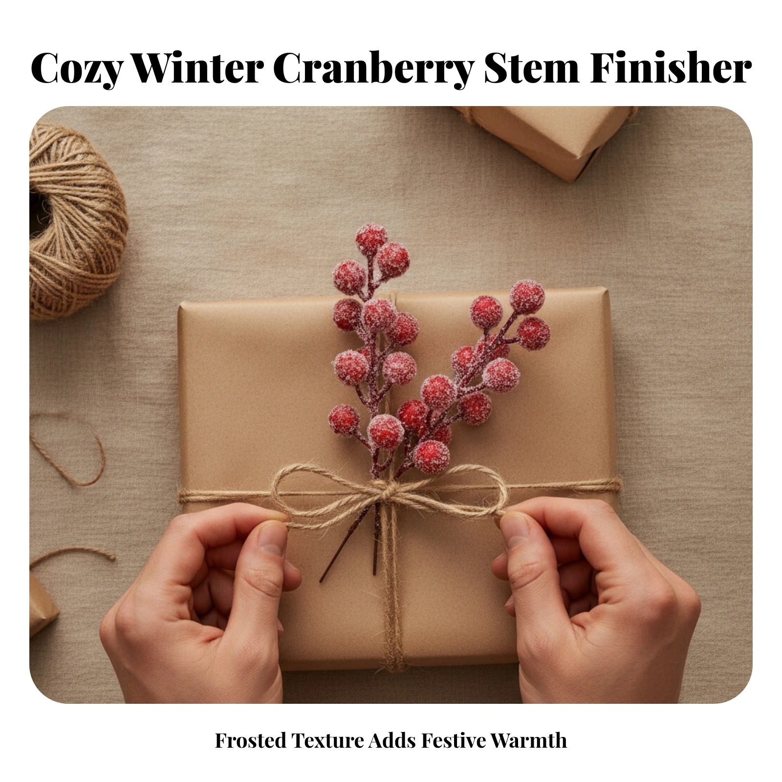20 Pieces Artificial Red Holly Berry Branch Snow-Covered Red Holly Berry Stem Decorations Bendable Decorative for Crafters