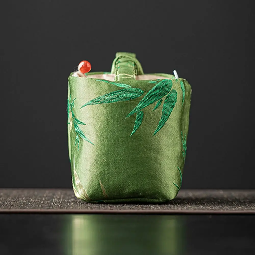 Chinese Style Teacup Cloth Pouch Storage Bag Makeup Bag Brocade Storage Bag Multifunctional Portable Embroidered Handbag Outdoor