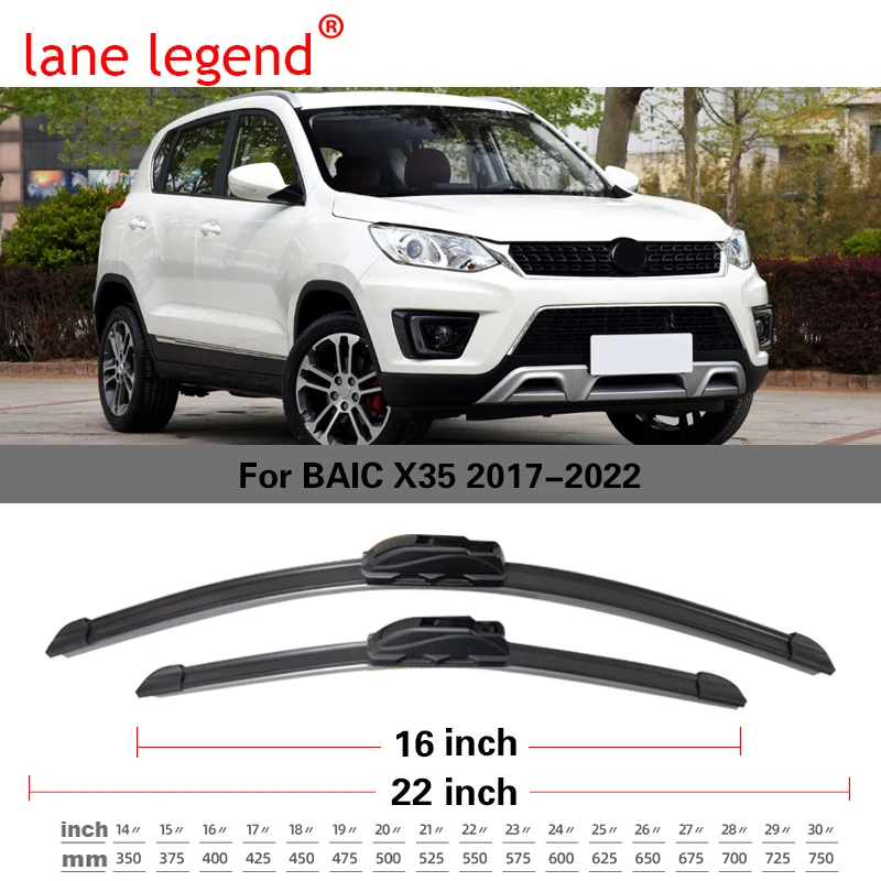 Car Front & Rear Windscreen Wiper Blades For BAIC X35 FL 2017 2018 2019 2021 2022 1.5L MT LUXURY ELITE Car Accessories Wiper