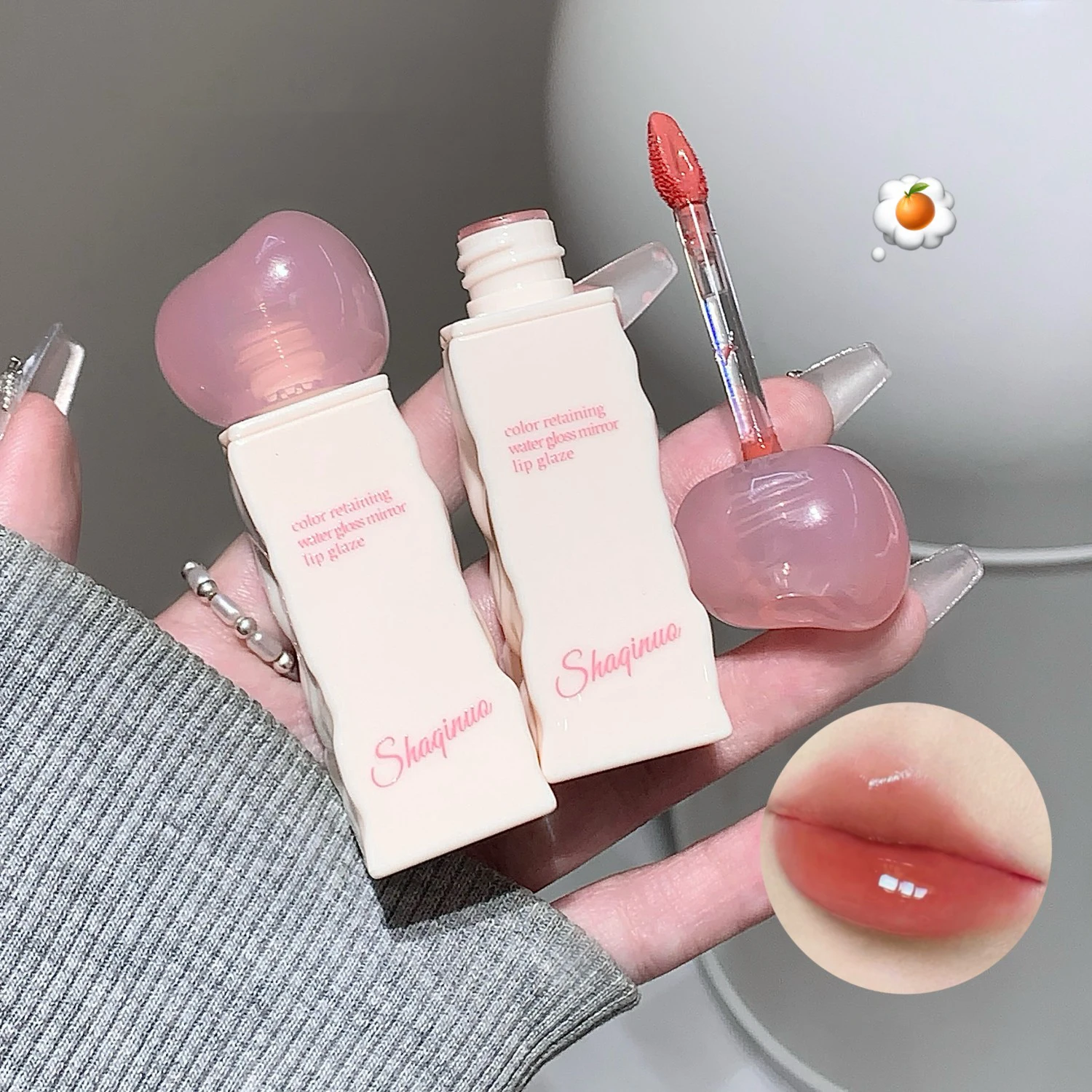 واضح مرآة ترطيب المياه السائل أحمر الشفاه دائم ترطيب الوردي ملمع الشفاه ممتلئ الجسم مثير الشفاه تينت ماكياج مستحضرات التجميل الكورية #3