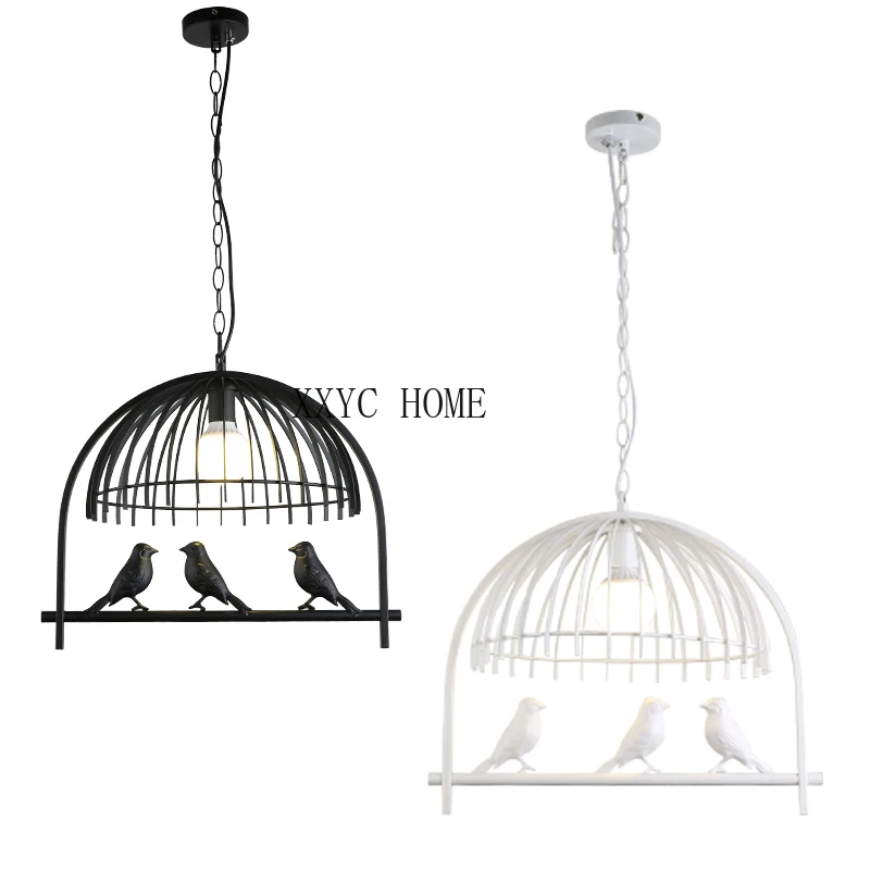 

American Bird Chandelier Balcony Aisle Corridor Restaurant Nordic Bird Cage Lamps