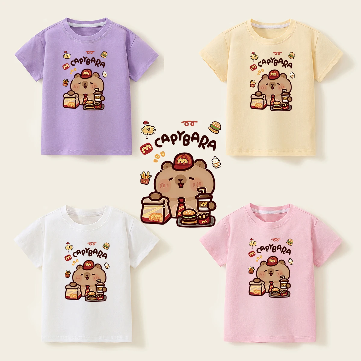 7 8 9 10 11 12T تي شيرت للأولاد 100% قطن بنات بنين تي شيرت رياضي قابل للتنفس تي شيرت كارتوني مطبوع وردي تي شيرت جديد 2025