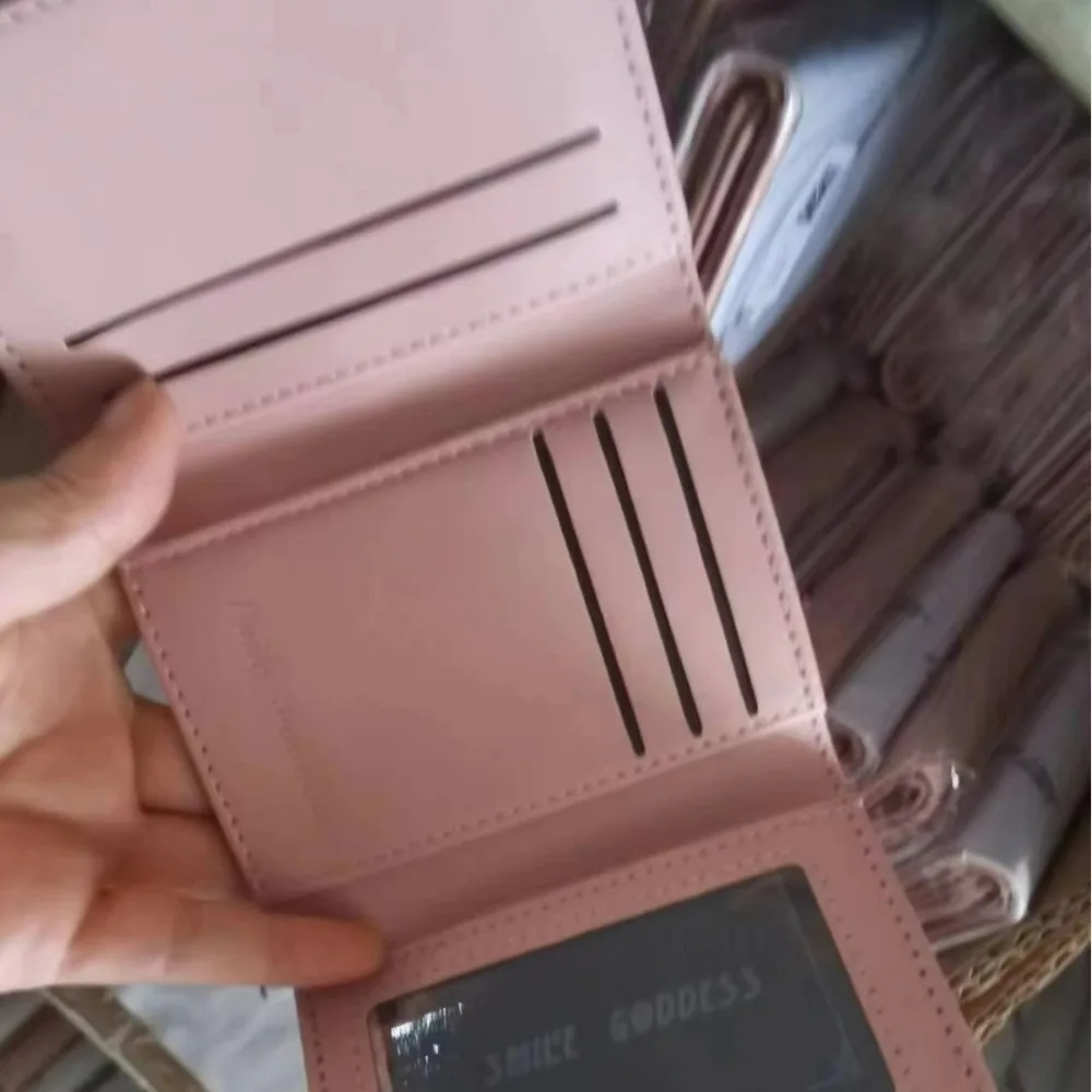 Carteira pequena de couro PU para mulheres, mini Lady Coin Purse, bolsa de bolso feminina, menina