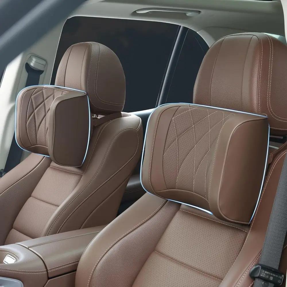 

Подушка-подголовник U-образной формы, подушка для поддержки головы и шеи из пены с эффектом памяти для вождения, кожаная дорожная подушка для сна, Brea