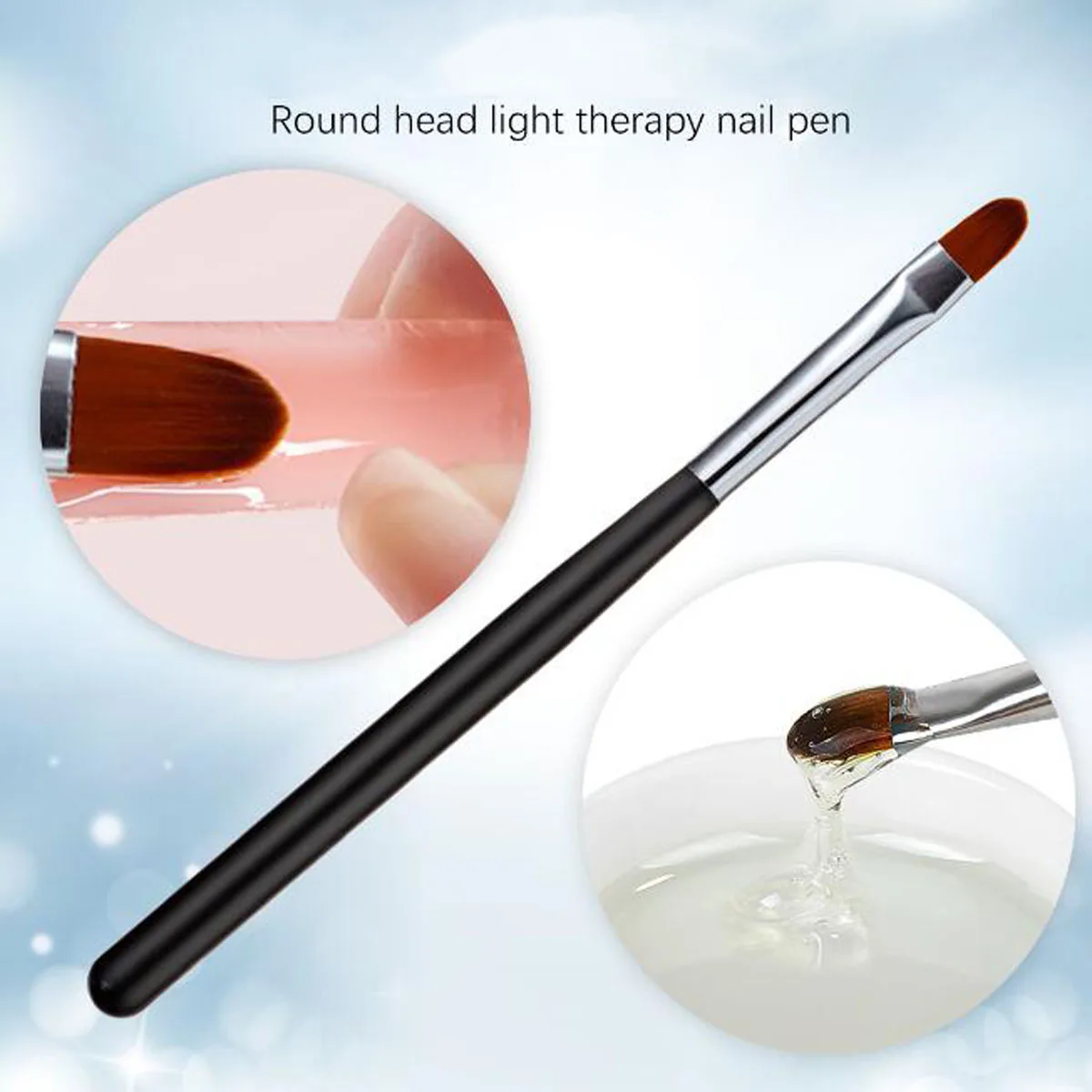 

1Pc Round Head Nail Painting Brush Pen Phototherapy Pen Acrylic UV Gel Drawing Nail Brush Tool Nail Pen DIY Manicure Accessories