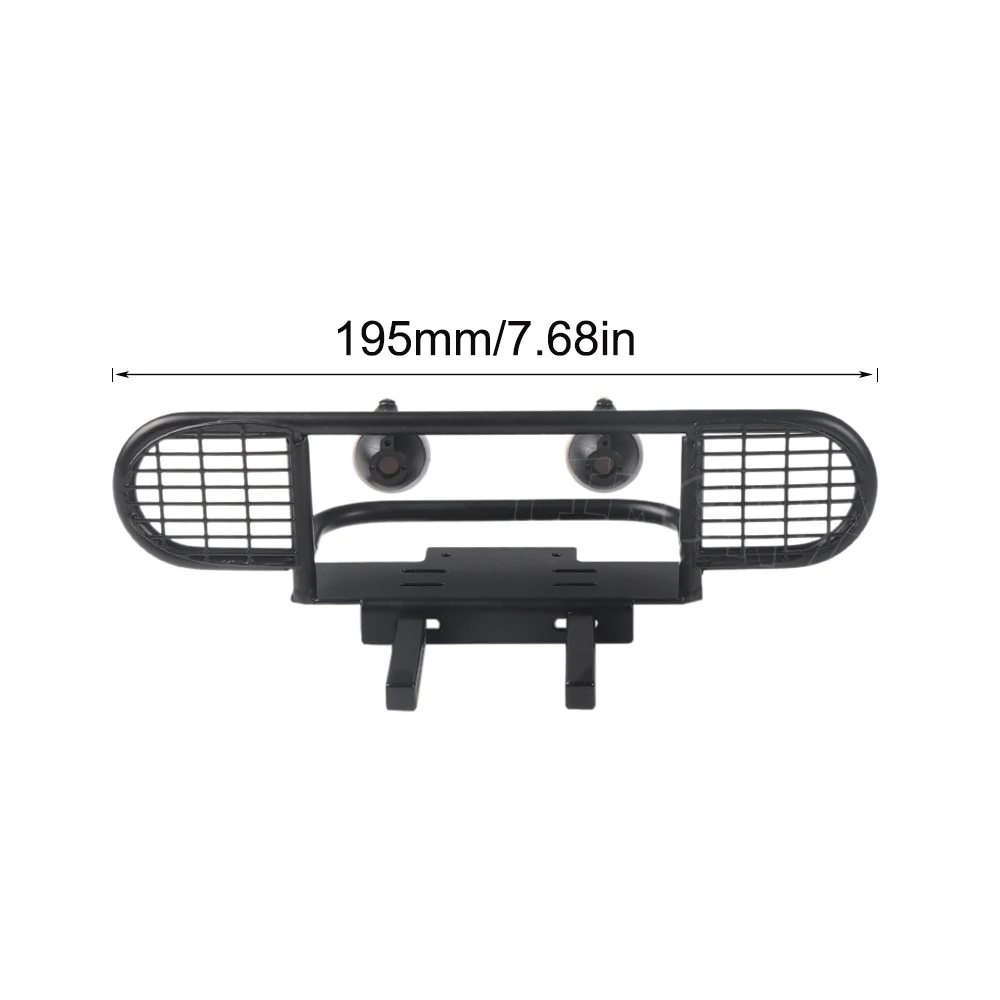 Metal Camel Trophy Front Bumper with Led Light and Winch Base for 1/10 RC Crawler Car  TRX-4 Defender D90 D110 Upgrade