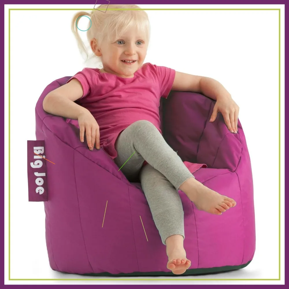 Kids Beanbag Chair Pink Soft Comfort Durable Easy Clean Safe for Ages 2-8