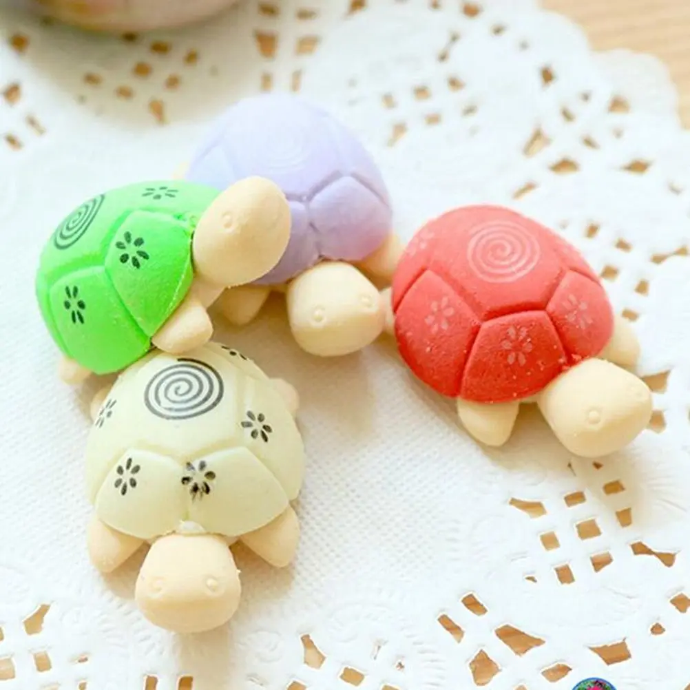 30 Pcs Animal Eraser Classroom Supplies Cute Mini Turtle Shape Erasers for Kids School Fun Cartoon Stationery Gifts