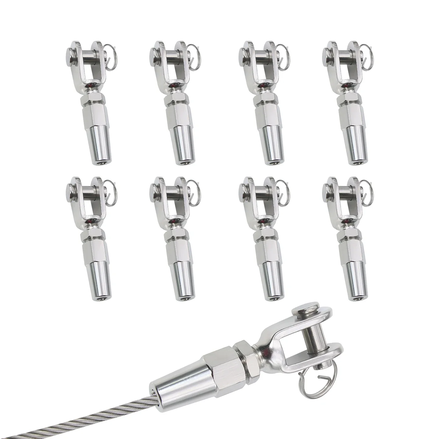 1 piece of 304 stainless steel cable connection rope clamp, used for guardrails, window accessories, easy to adjust length
