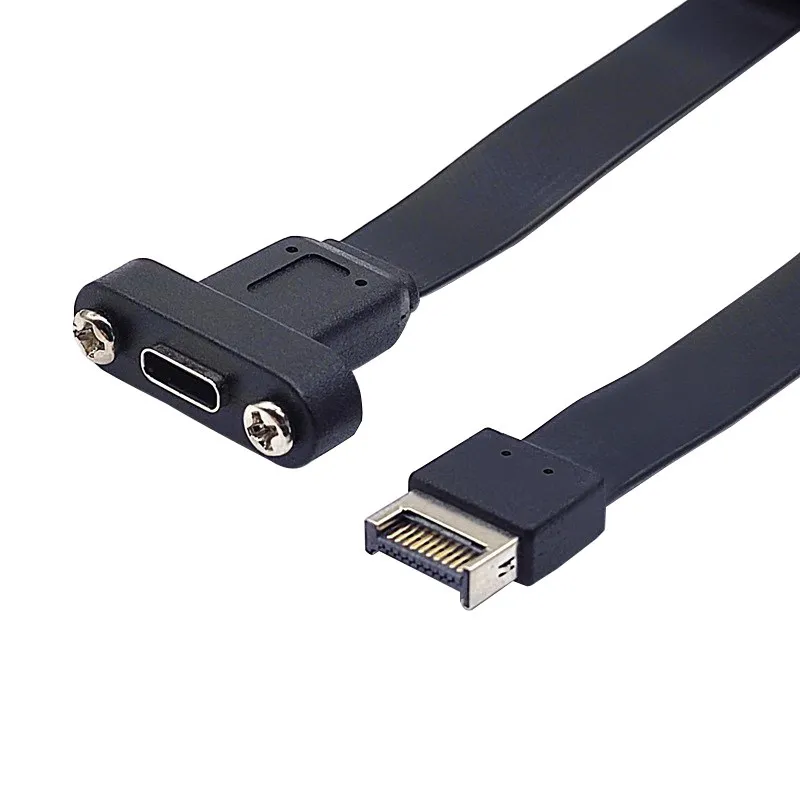 USB3.2 TYPE-E A-KEY to TYPE-C master tape screw hole 10Gbps short flat adapter cable data cable