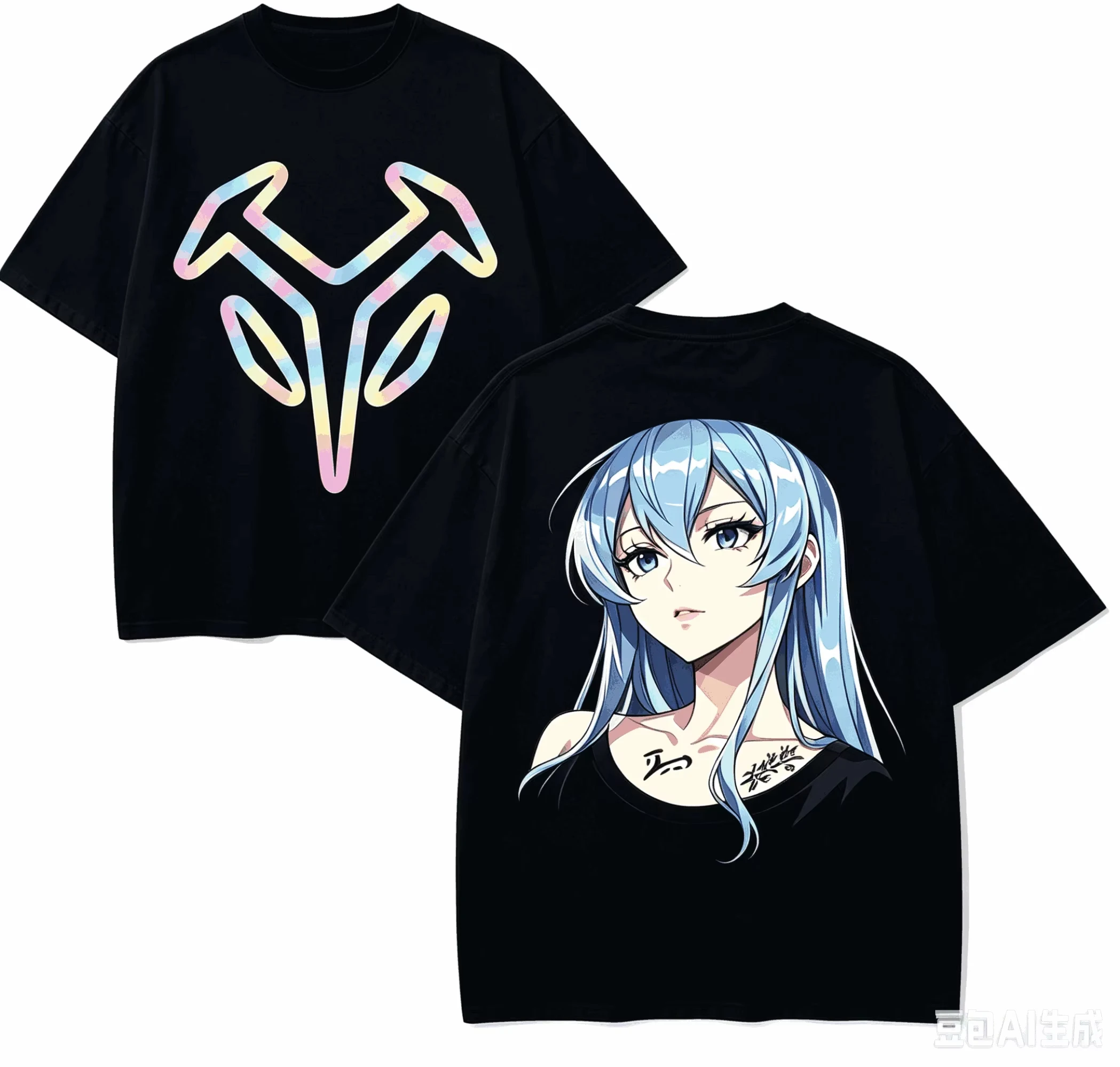 Akame ga Kill! Camiseta Retro de Moda, Unisex, Estilo Urbano Informal, Clásica, Holgada, de Algodón Suave y Alta Calidad