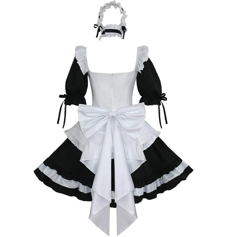 Costume de Cosplay Lolita Noir et Blanc pour Femme, Robe de Servante, Uniforme de Scène de ix303