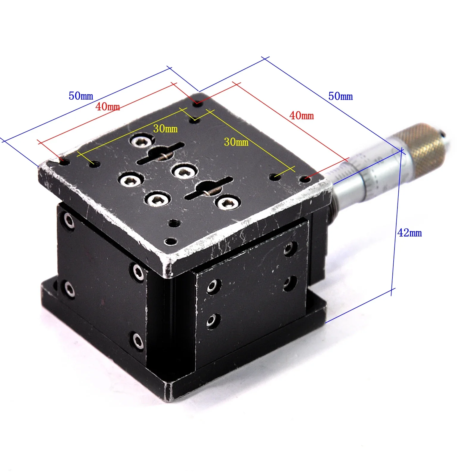 Z-As Handmatig Tillen Geleiderail Hoge Precisie Micrometer Verstelbare Frame Rolwagen Precisie Aanpassing Tafel 50Mm