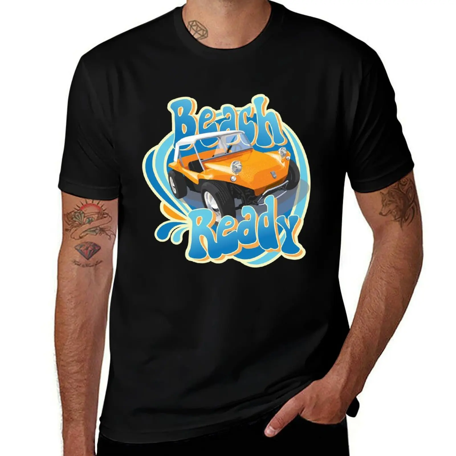 Beach ready buggy in orange T-Shirt Sporty Breathable Short Sleeve T-Shirt