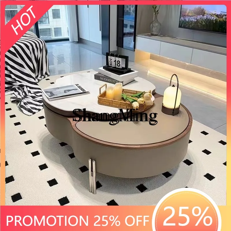 FGgood-looking  new home living room light luxury small apartment rotating dining table creative coffee table dining table