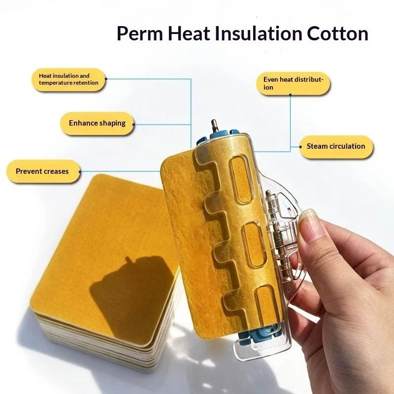 10pcs Salon Hair Perming /Thermal Insulation Cotton Pad Patch Curl Wave Hair Lock Temperature, Washable Reusable Styling Tool