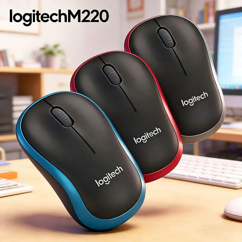 

Logitech M220 wireless dual-mode silent office mouse, blue highlights the most expensive office specific mouse