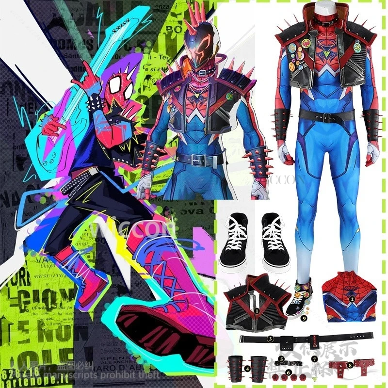 

Anime Game Rivals Cosplay HOBIE Costume BROWN Punk Rock Jumpsuits Fighter Hero Rivet Coat Shoes Y2K Uniform Bodysuit Customized