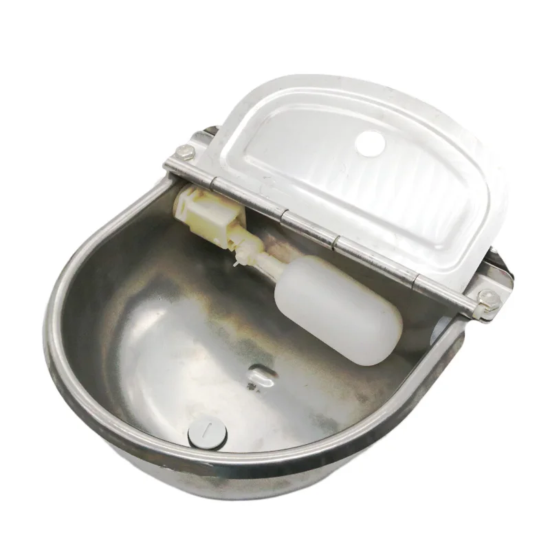 

304 Stainless Steel With Drain Hole Drink Automatic Float Farming Trough Horse Cow Water Bowl Supplies Sheep Dog Pet Goat Cattle