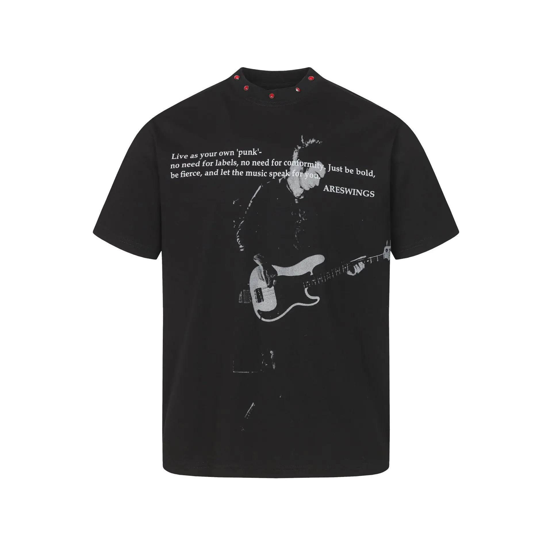 

Men's Punk Style Hip Hop T Shirt With Hotfix Rhinestone Fashion High Street Oversized Tees Printed Rock Short Sleeve Tops