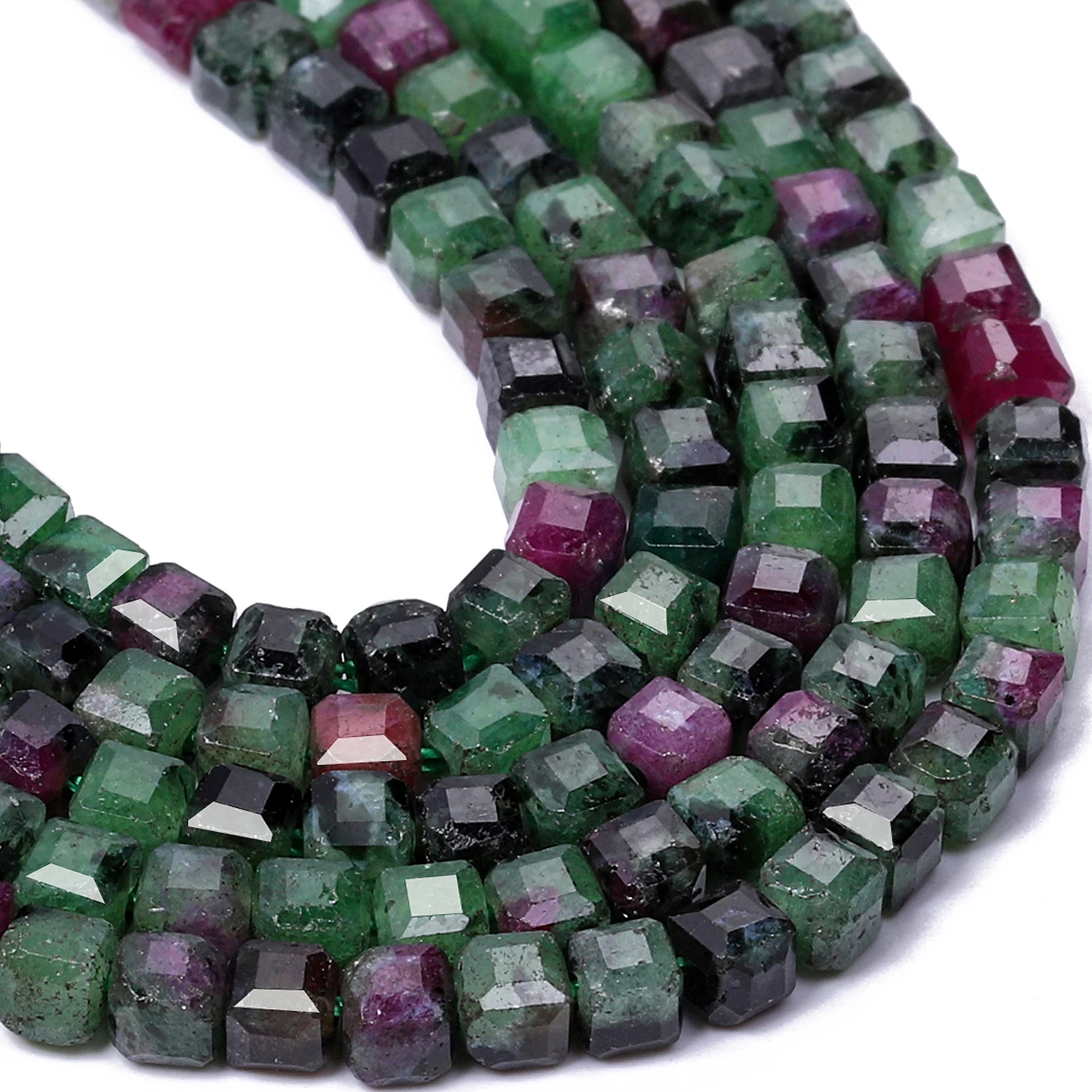 Epidote natural rubi gemas contas de pedra 3mm facetado quadrado cubo forma contas para fazer jóias diy fino simples jóias acessórios
