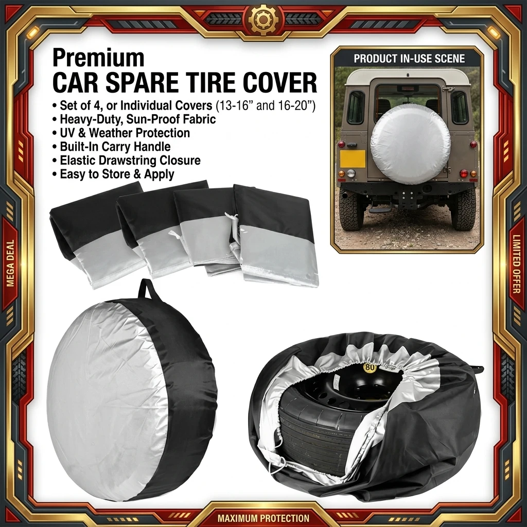 Tire Cover Case Car Spare Tire Cover Storage Bags Carry Tote Polyester Tire For Cars Wheel Covers Dustproof 13-18inch 19-23inch