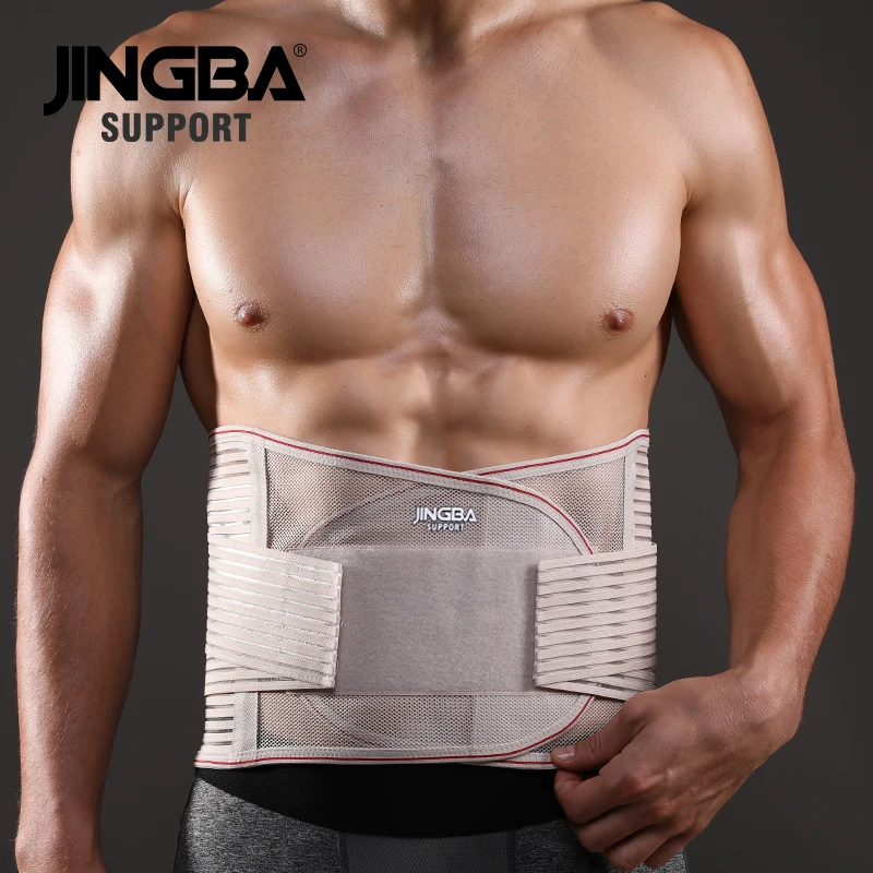 JINGBA SUPPORT Orthopedic Corset Back Support Belt Men Back Brace Belt Fajas Lumbares Ortopedicas Protection Spine Support Belt