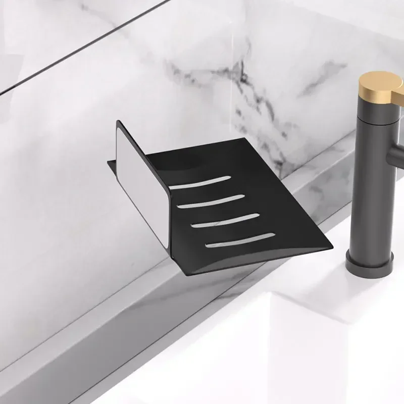 Baokemo Stainless Steel Bathroom Shower Storage Soap Tray Mesh Rack Soap Dishes Wall Mounted Drain Soap Dish Box 1 Pcs image 3
