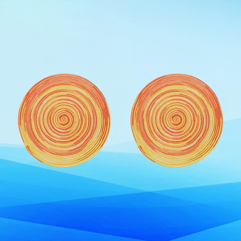 

2 Pcs Heat Resistant Placemat H Woven Coaster Premium Cotton Protect Table Scratches Stains Isolate Damage Great Gift Friends