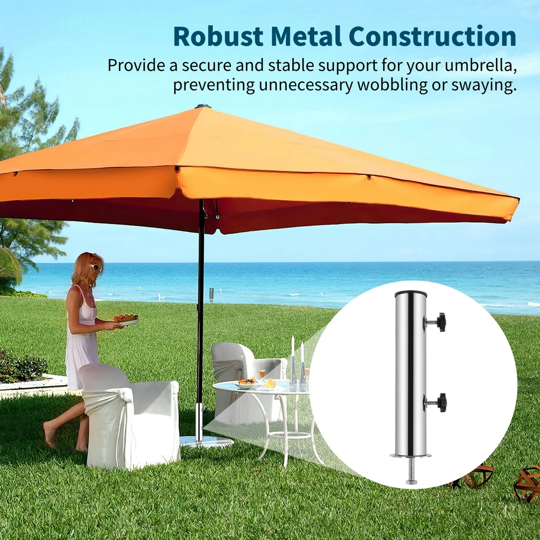 Umbrella Stand Tube Stainless Steel Parasol Base Holder Universal Umbrella Tube Bracket Umbrella Mount Kit For Outdoor Backyard