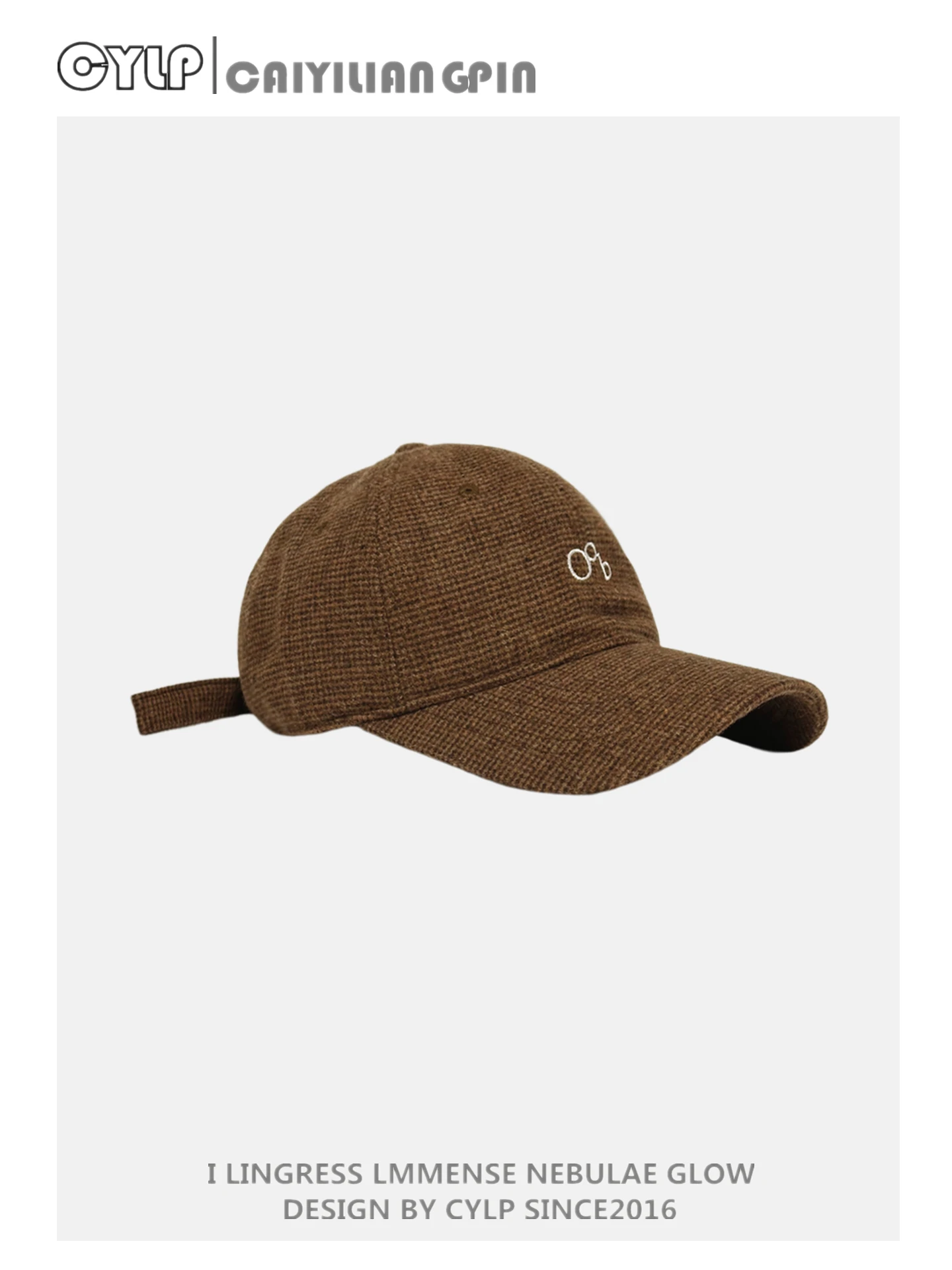 Vintage Plaid Wool Baseball Cap Autumn Winter Fashion Versatile Face-Slimming Duckbill Cap