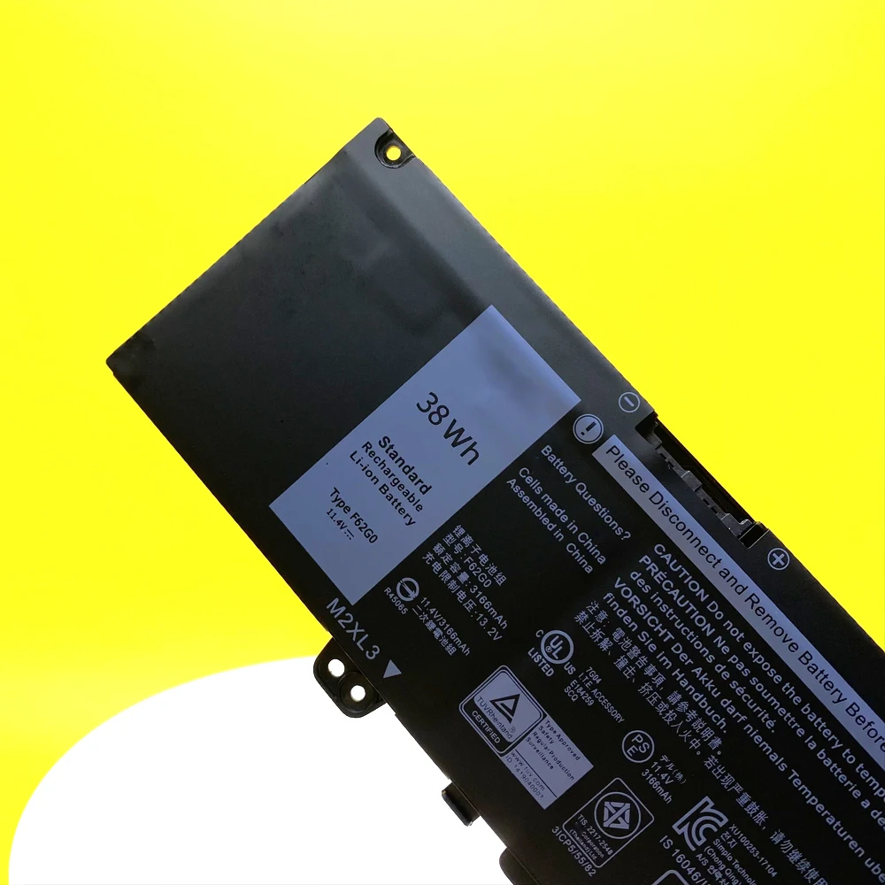New 11.4V 38WH F62G0 Battery For Dell Inspiron 13 7386 2-in-1 5370 7370 7380 7373 Vostro 5370 RPJC3 P91G P83G P87G Laptop