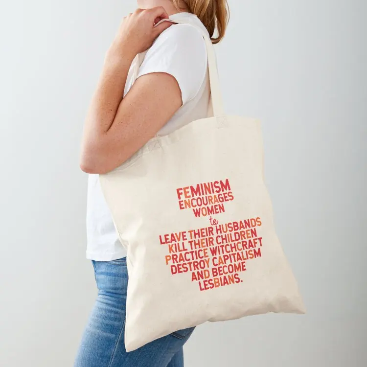 

Feminism Encourages Women Tote Bag tote men's Customizable large Eco
