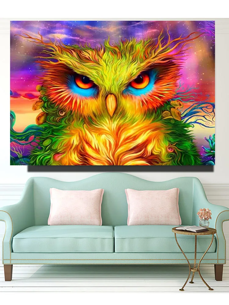 Owl Diamond Puzzle Mosaic Art diy Diamond Painting Cross Stitch Home Decor Mosaic Magic Cartoon Hawk Animal Birds E211