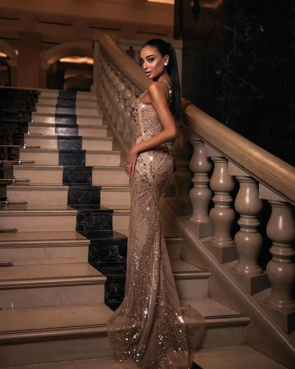 فساتين سهرة رائعة حورية البحر بدون حمالات بدون أكمام بدون ظهر فساتين حفلات فيستدو دي نويت مصنوعة حسب الطلب