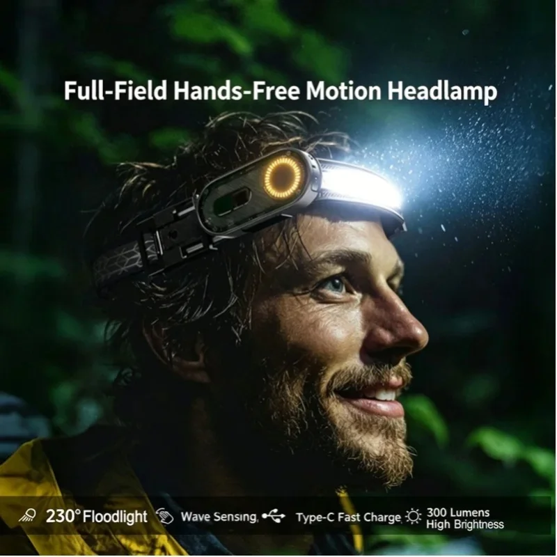 AliExpress NONE Multifunctional Detachable Headlamp - 8 Modes USB Rechargeable Magnetic Work Light Wrist-worn Light, for Camping/Hiking/Cycling/Repair, 29×220mm