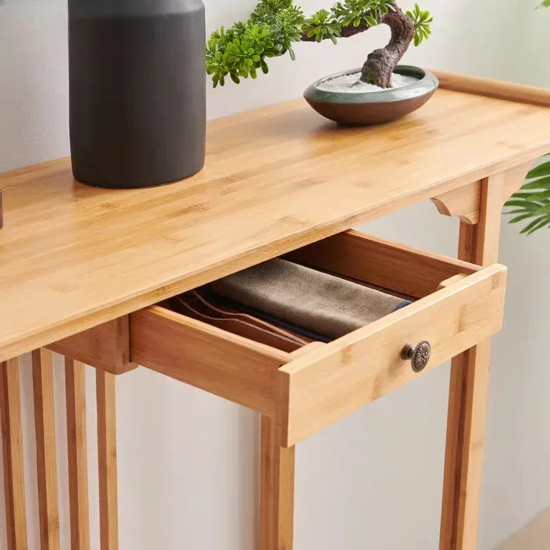 Modern Bamboo Console Table for Living Room Scratch Resistant Stable Structure High Quality Easy Installation Modern Design