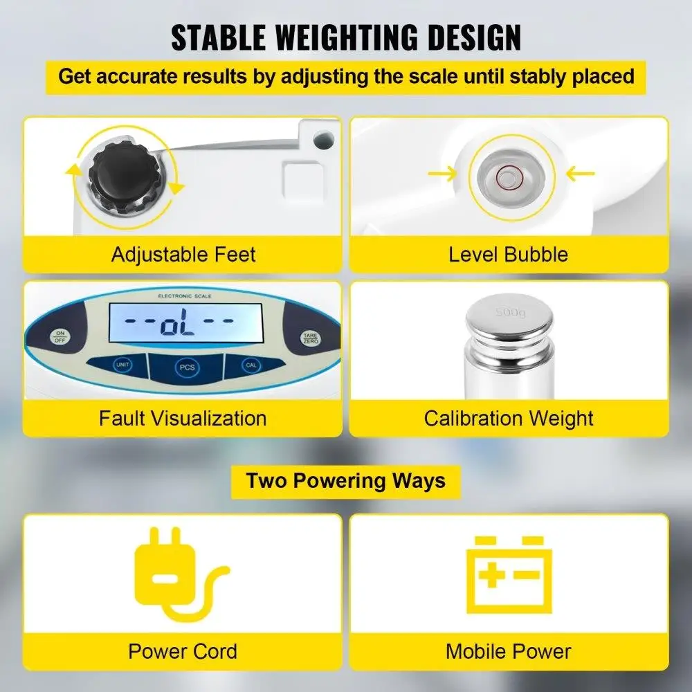 High 3000g x 0.01g Analytical Laboratory Balance Digital Scale for Jewelry Industrial Business 13 Unit Conversion