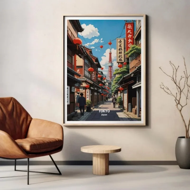 1pc frameless Canvas Painting Japan Travel Fuji Mountain Kyoto Osaka City Landscape Poster and Print Canvas Printing Wall Art Pi