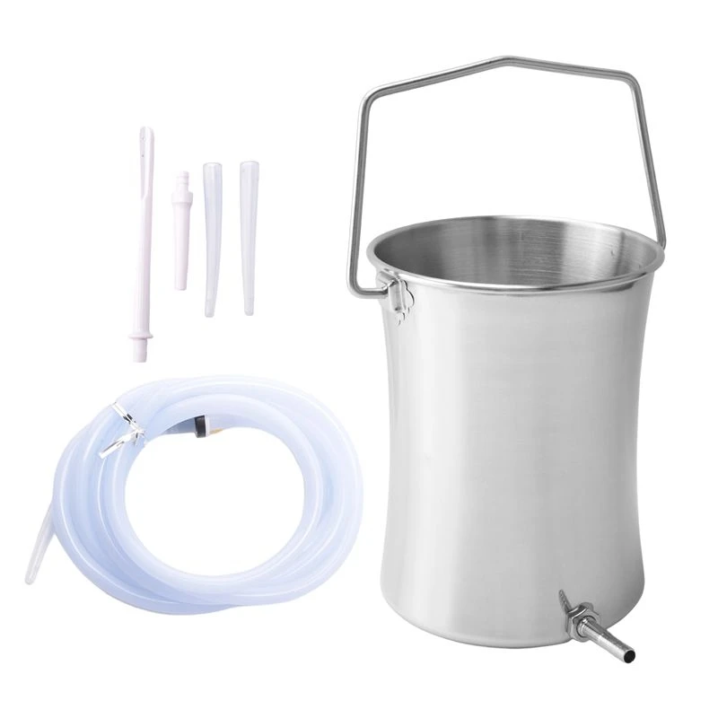 Beauty 2L Health Stainless Steel Enema Bucket Suitable For Colon Cleansing Reusable Constipation Cleaning Detoxification
