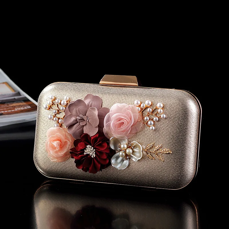 

Элегантные женские вечерние сумки с цветами и бисером, милые женские вечерние клатчи с жемчугом, сумки на плечо с цепочкой и клапаном, сумка через плечо