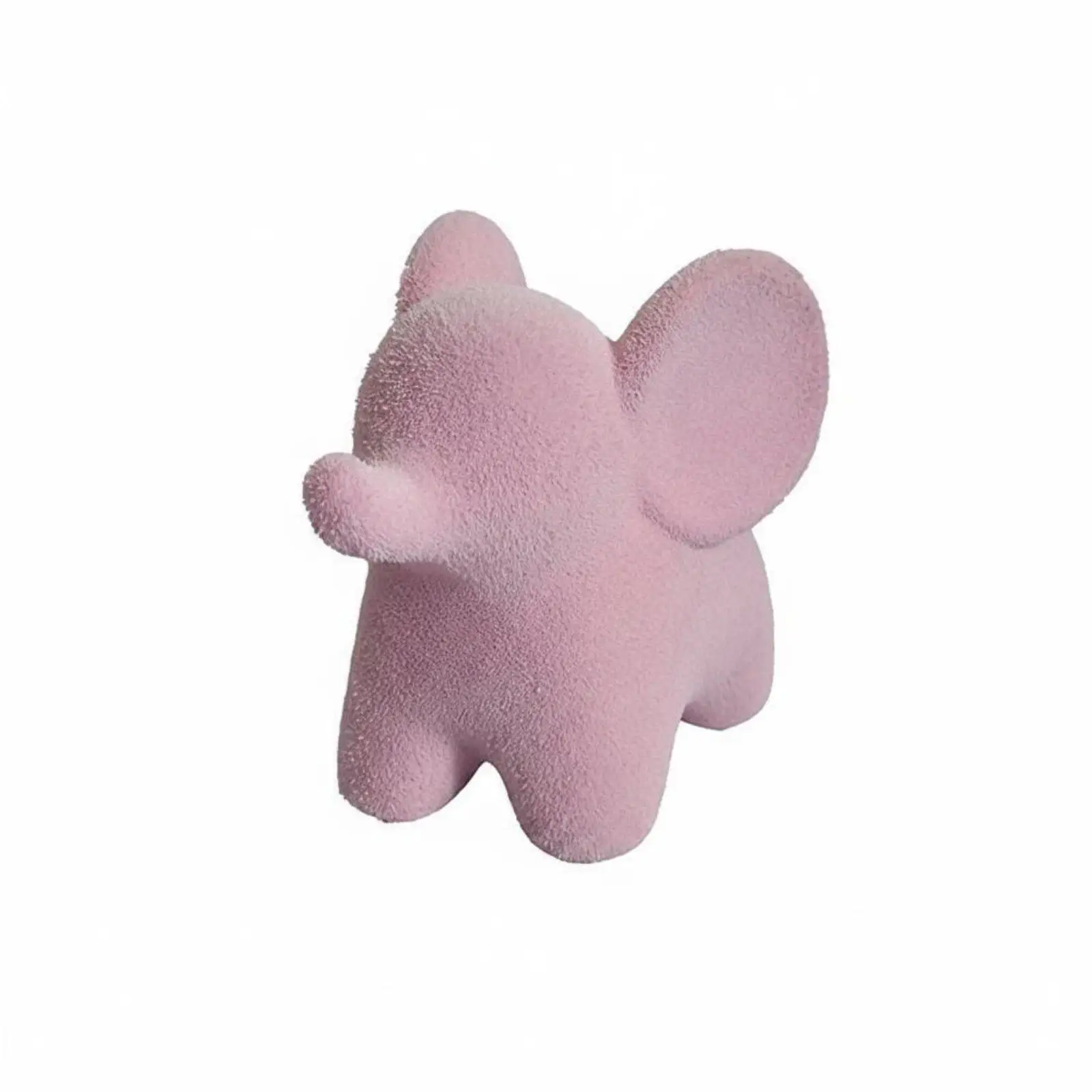 Cute Resin Elephant Statue Flocked Texture for Shelf Desk Neutral Home Accent