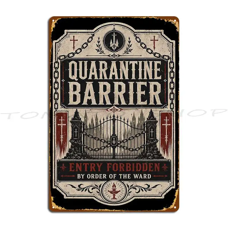 Old Yharnam Quarantine Barrier Notice Metal Plaque Cinema Create Cinema Customize Tin Sign Poster