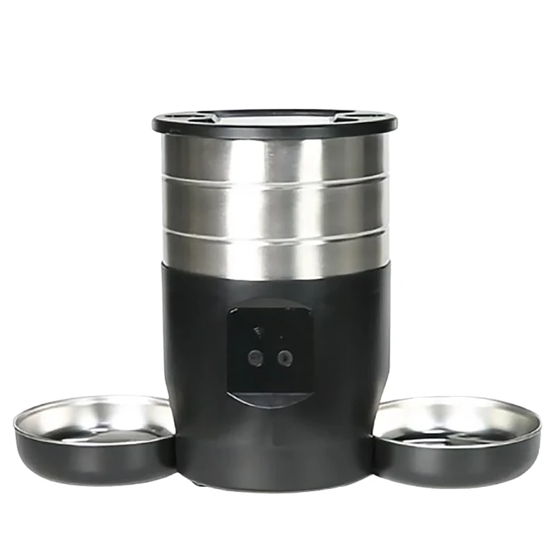 

4.5l/0.98gal Large Capacity Stainless Steel Smart Pet Feeder with Recording USB Powered Ideal for Cats & Dogs Automatic Cat Feed