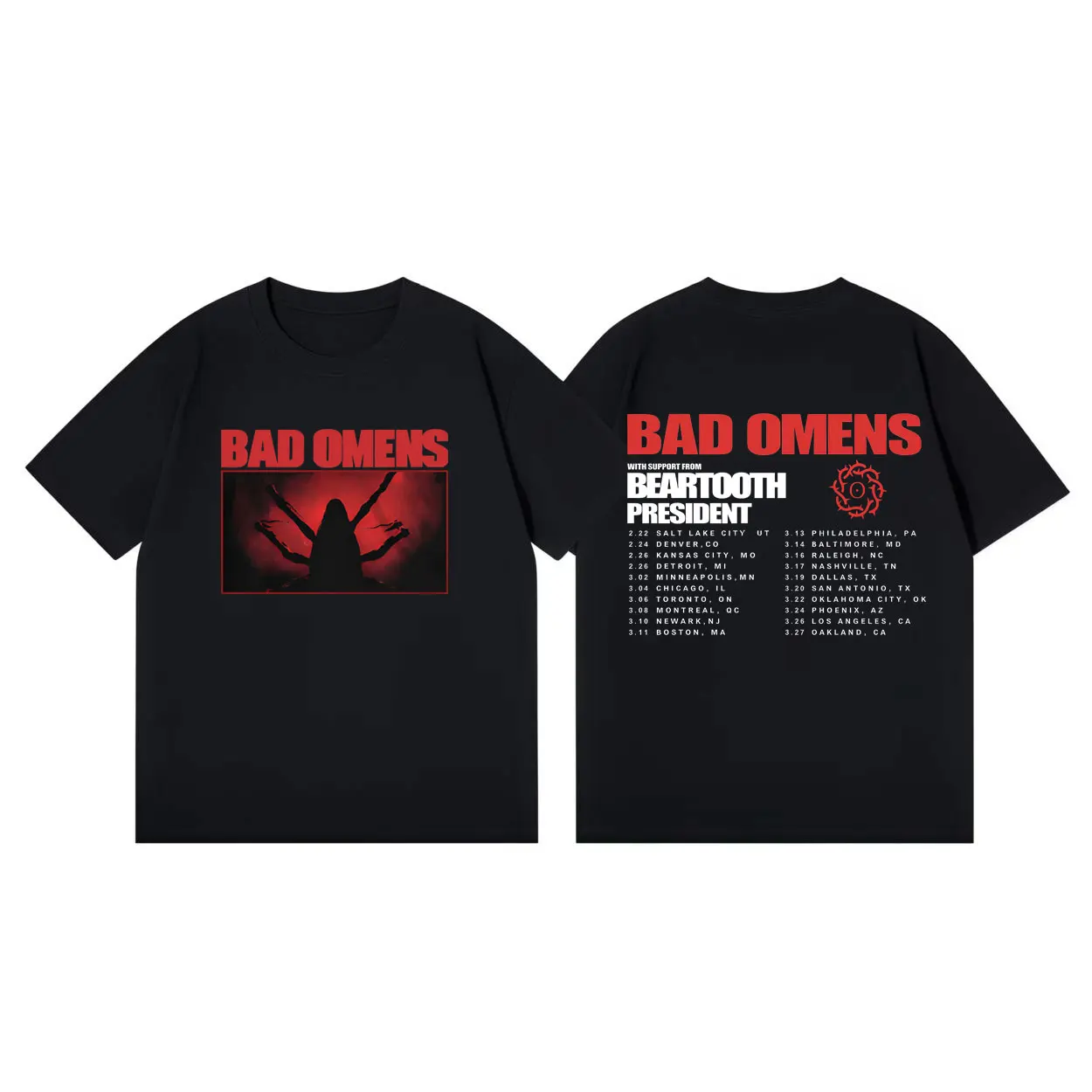 

Bad Omens Tour 2026 Merch T-shirts Men Women Clothing Fashion Rock T-shirt Summer Casual Loose Short Sleeve T-shirts Streetwear