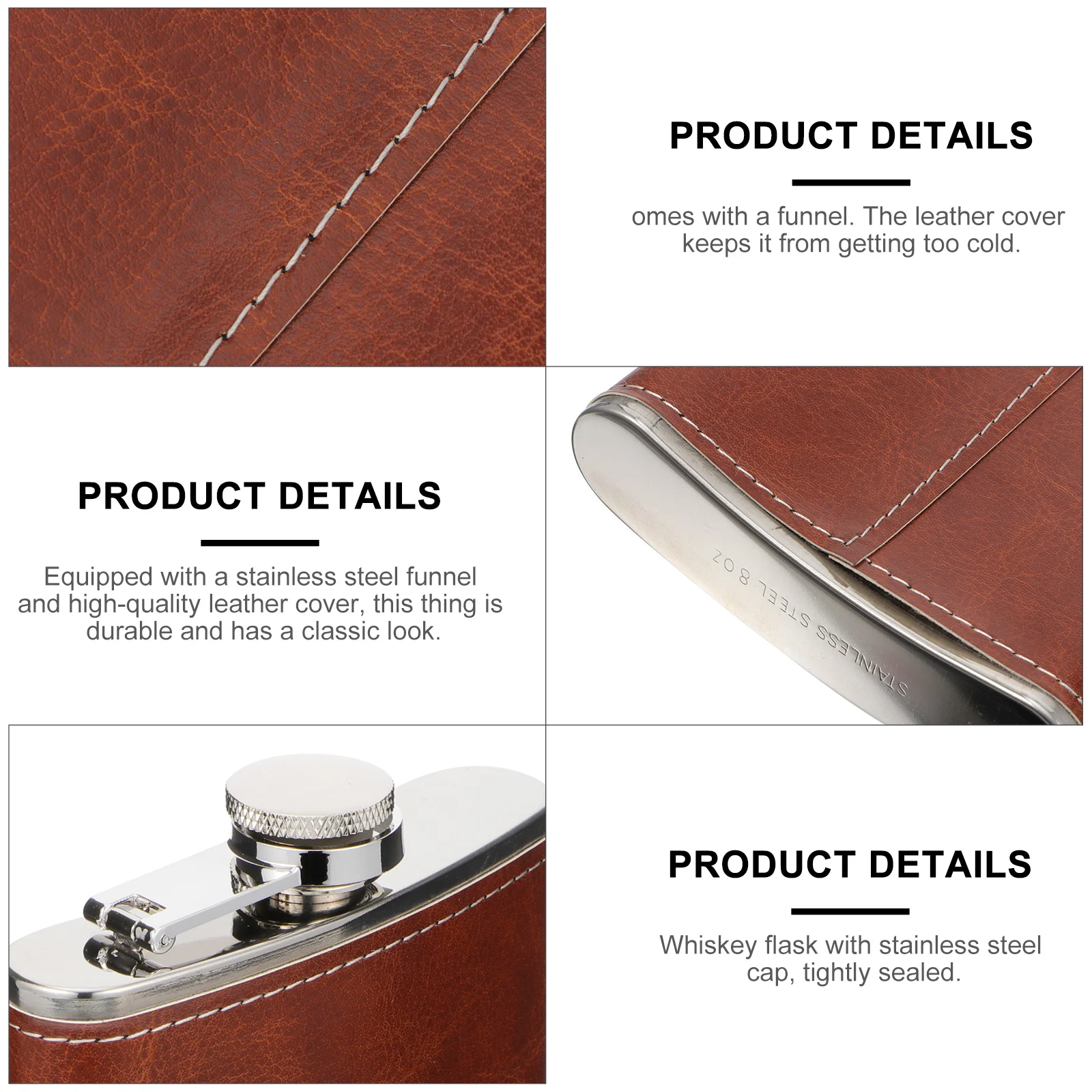 

1Set Outdoor Portable Liquor Flask Stainless Steel Whiskey Flask Vintage Style Hunting Camping Fishing Hiking Gift Funnel