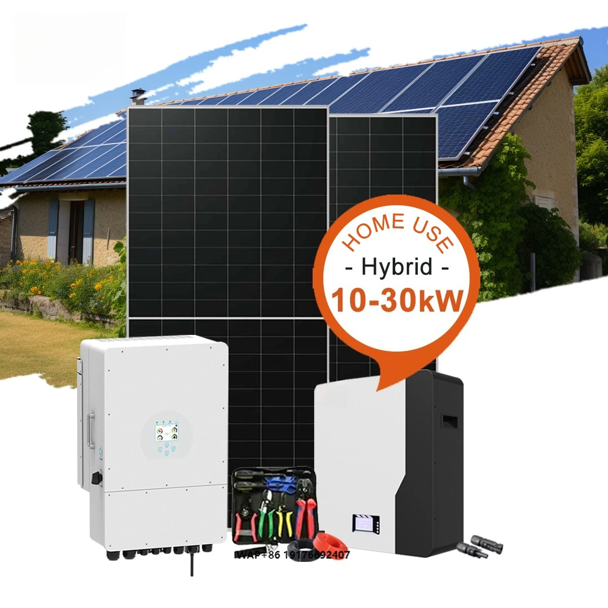 Wingosolar Hot Selling Complete Set 5kw 10kw 20kw 30kw Hybrid Solar Power Energy System for Home Use