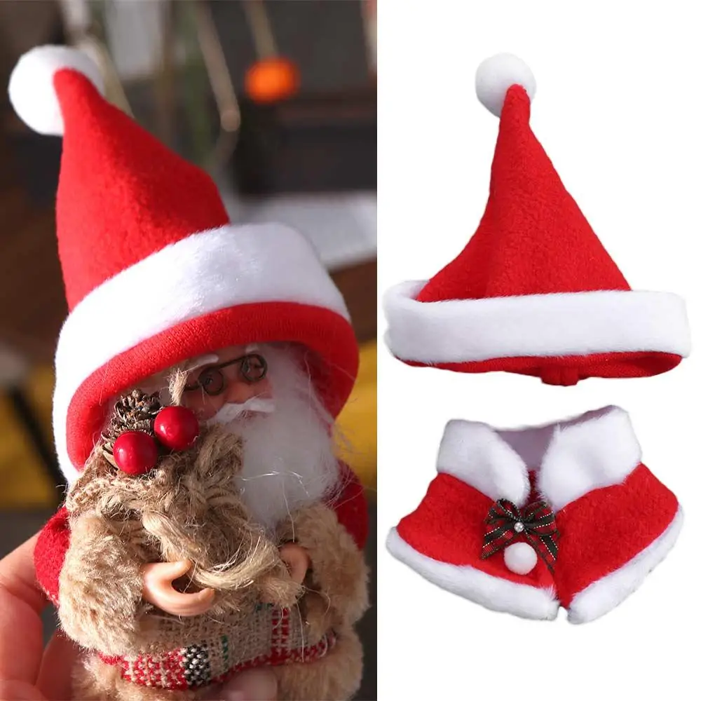 Changing Dress Game Christmas Hat 10CM Cotton Clothes Shawl Cloak Stuffed Clothes Suit Changing Outfit Clothes Girl Gift