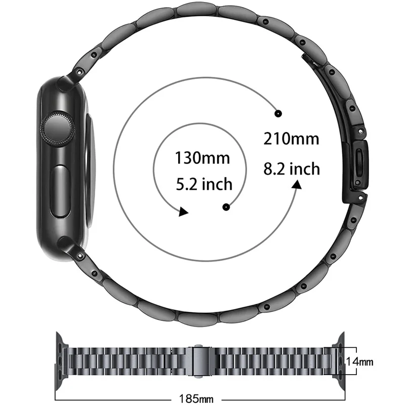 Bracelet fin pour Apple Watch Band, Bracelet en métal en acier inoxydable, iWatch Series 8, 7, 6, SE 3 Ultra, 45mm, 41mm, 44mm, 40mm, 42mm, 38mm, 49mm